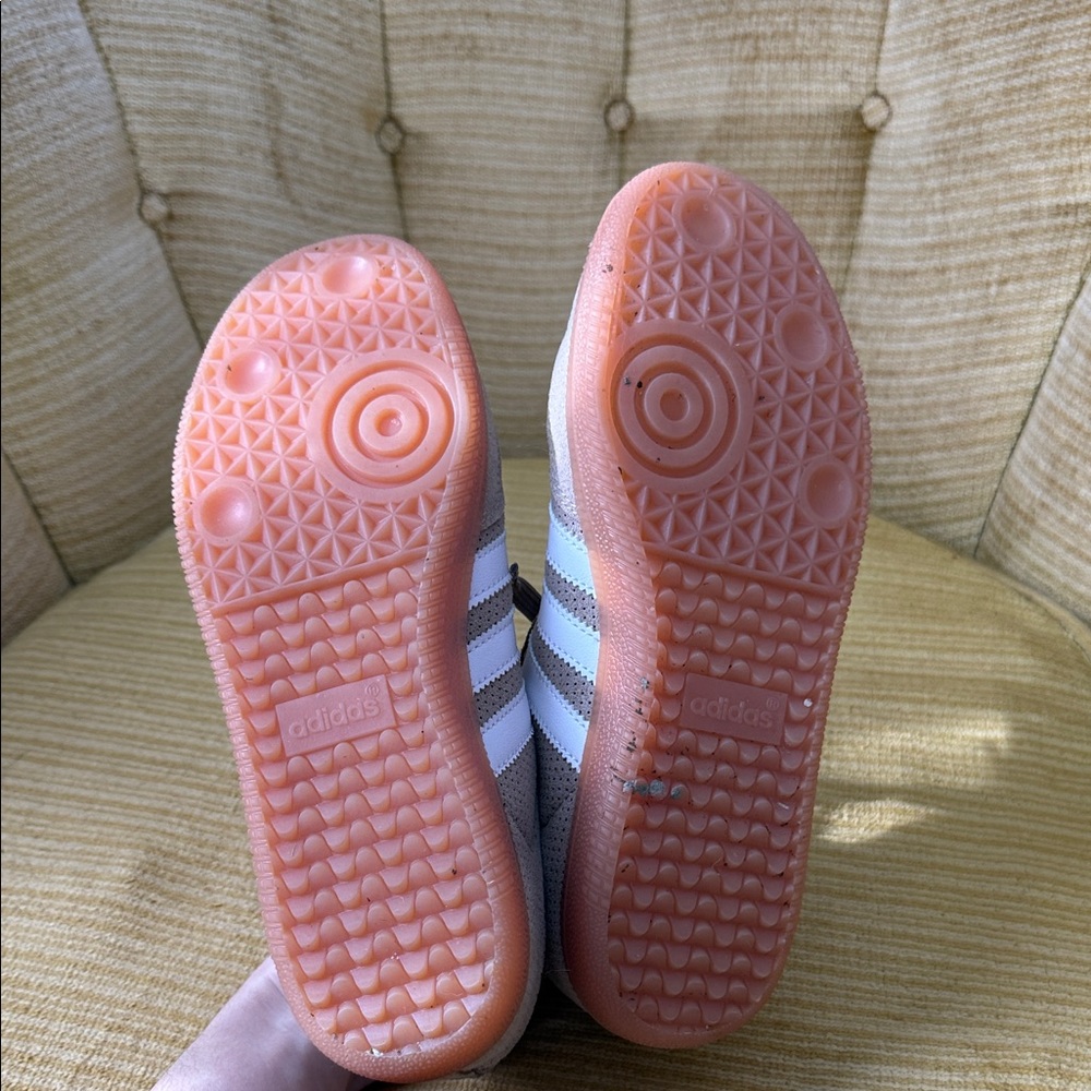 adidas // cream white striped samba shoes - Picture 3 of 6